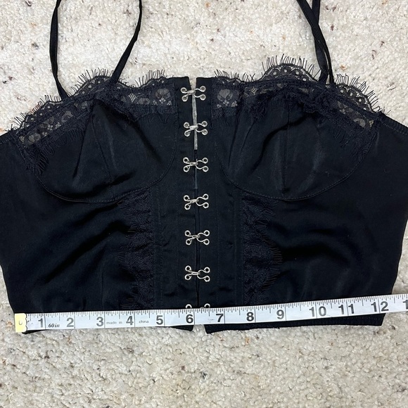 ASOS Corset Cami Lace Insert Adjustable Straps Elastic Bottom Hook-Eye Closure - Picture 12 of 12